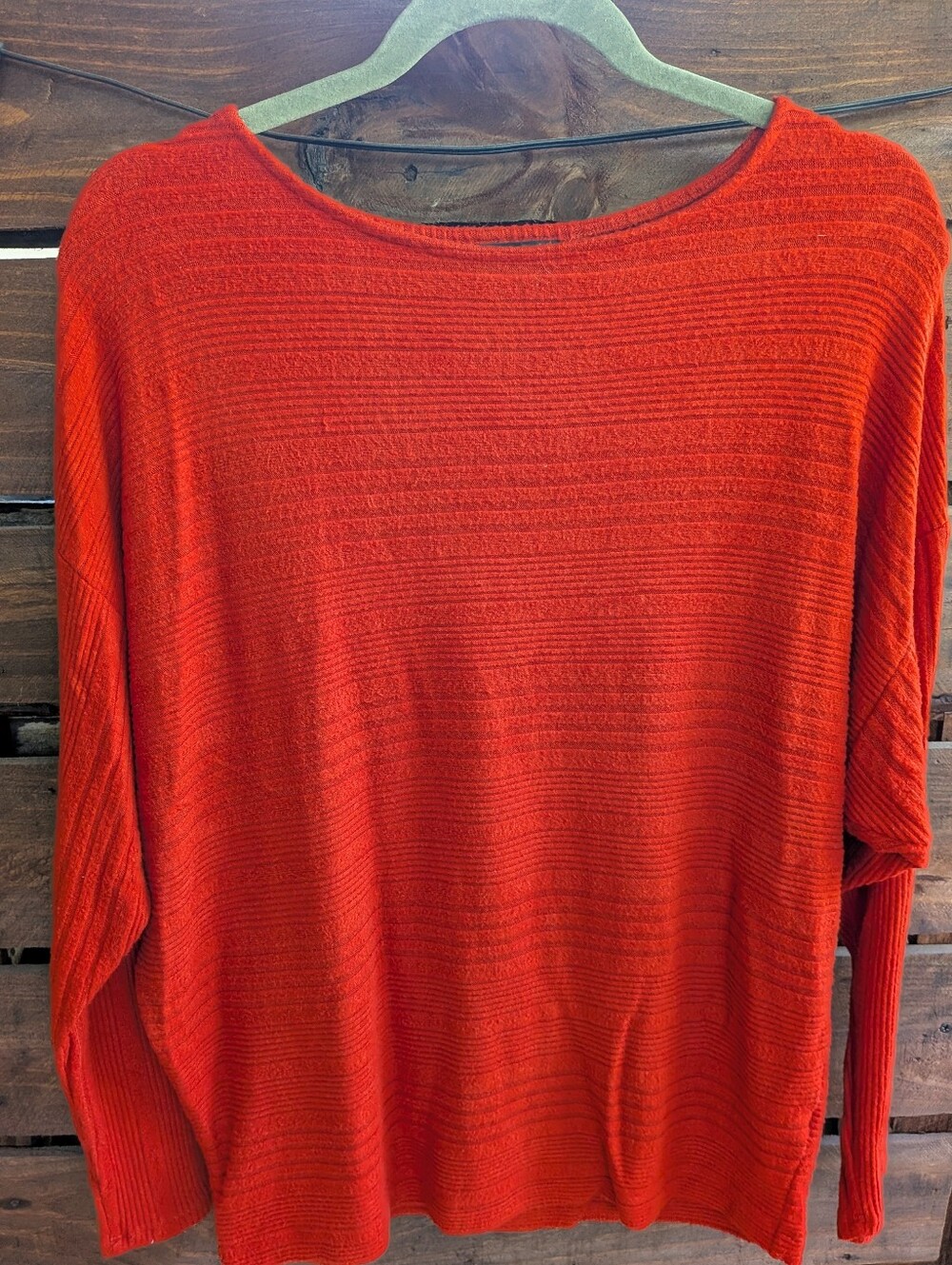 Simply Vera Vera Wang Red/Orange Textured Knit Top M